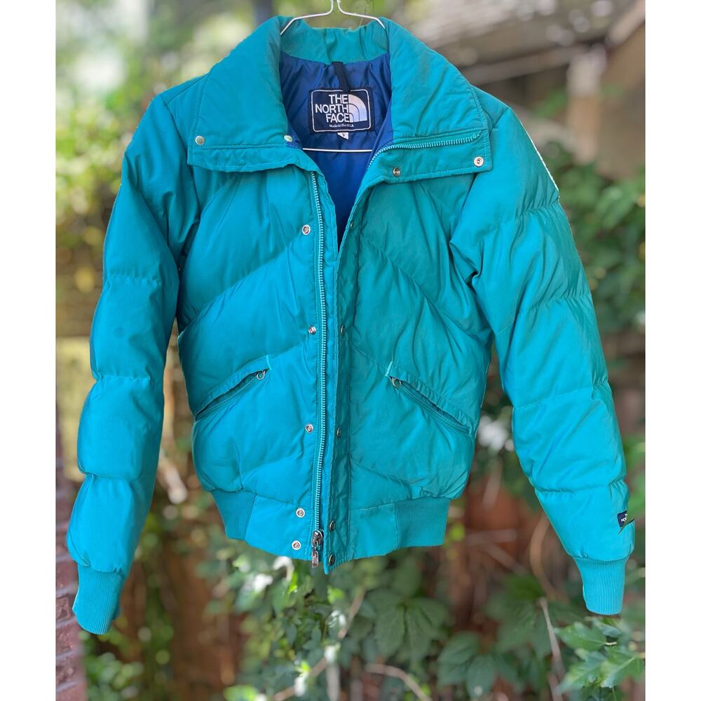 Vintage North Face Down Puffer Ski Jacket Teal 80s 90s Retro Warm Women’s Small